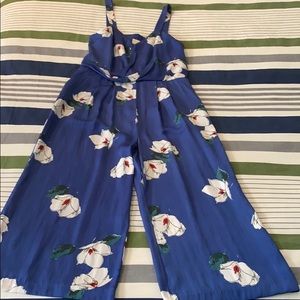 A New Day Blue with white flowers Jumpsuit